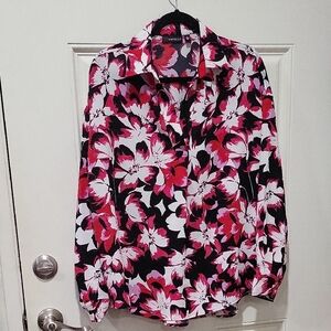 Rafaella Ladies Woven Top Size Medium Fresh Bouquet
